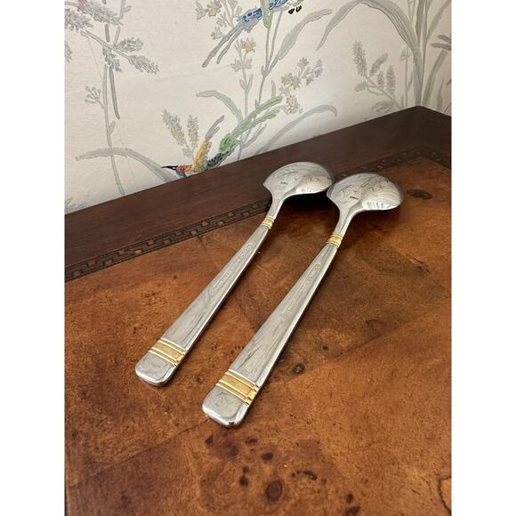 Reed & Barton GOLDEN LONGWOOD Stainless Glossy Silverware Dinner Spoons - Picture 3 of 6